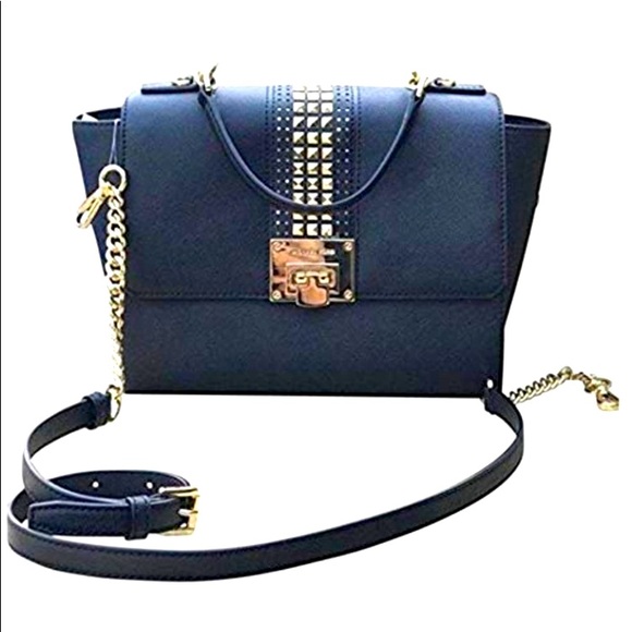 Michael Kors Tina Studded Satchel Bag Flap Chain Crossbody Bag - Picture 4 of 4